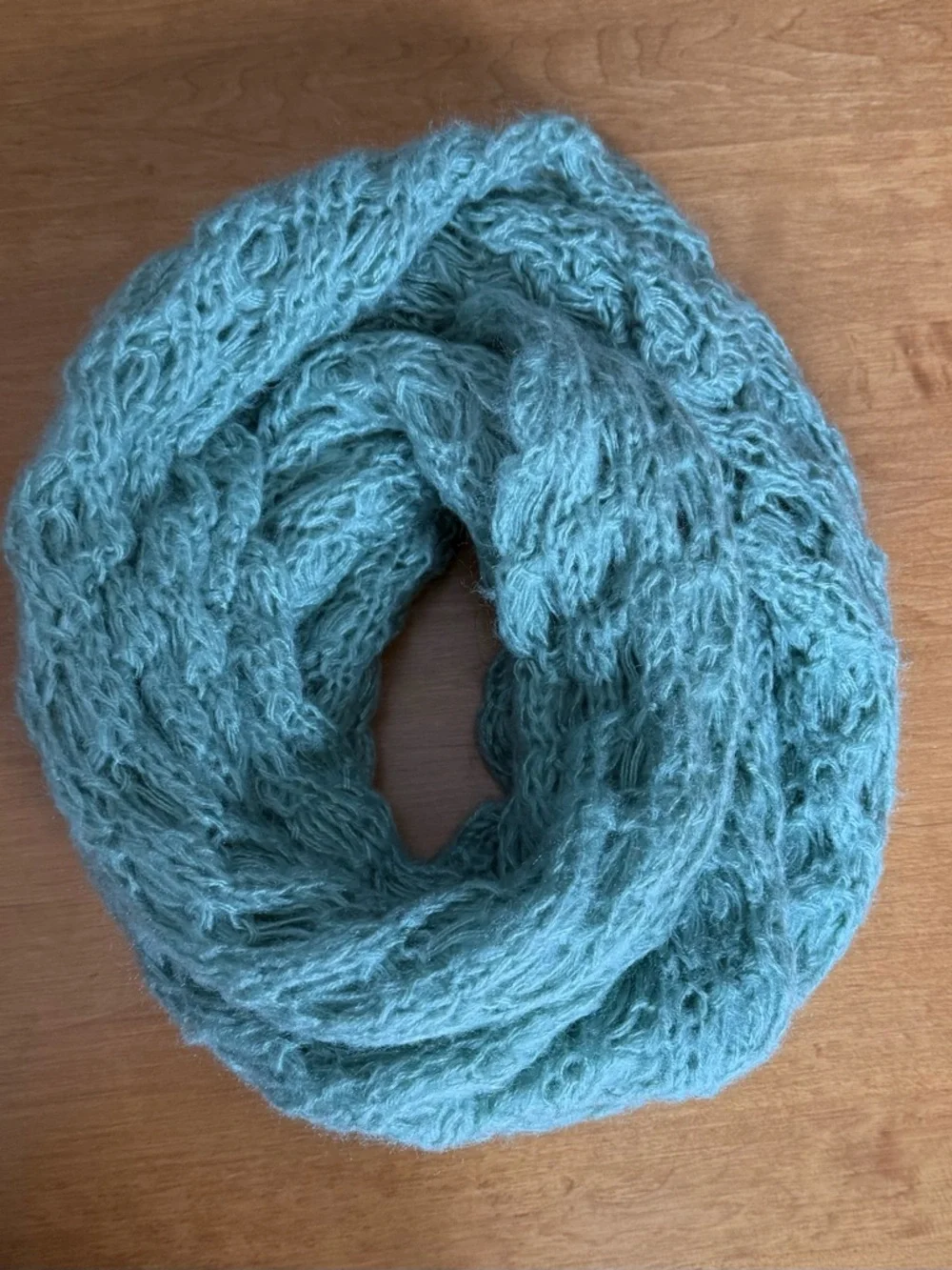 Cozy Mint Knit Infinity Scarf